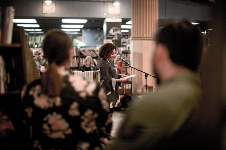 Laura Warrell giving a reading in Los Angeles at The Last Bookstore. (Photo: Courtesy of David Tenenbaum/Honor Media)