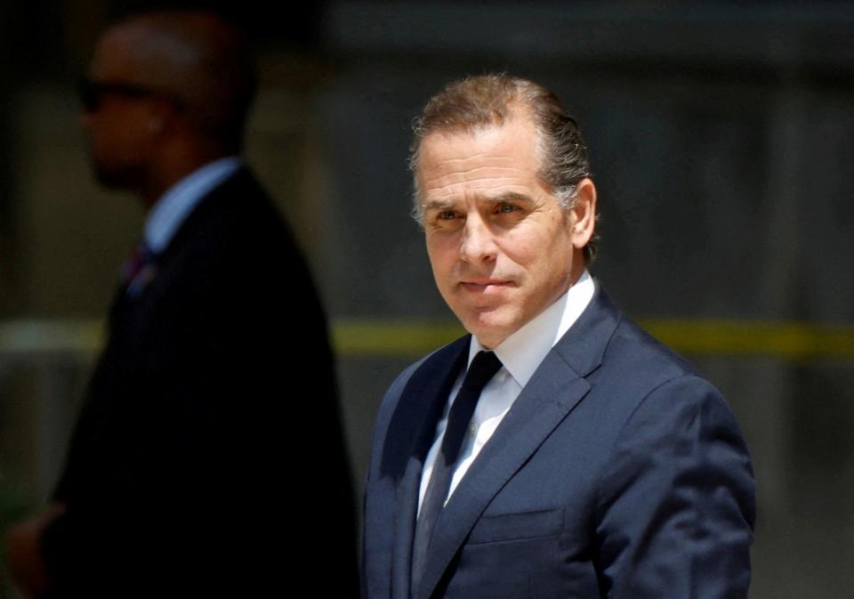 PHOTO: In this July 26, 2023, file photo, Hunter Biden, son of U.S. President Joe Biden, departs federal court after a plea hearing on two misdemeanor charges of willfully failing to pay income taxes in Wilmington, Delaware. (Jonathan Ernst/Reuters, FILE)
