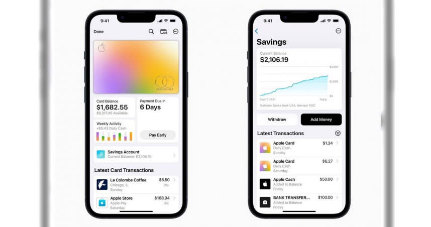 蘋果宣布與高盛銀行共同推出高存款利率的Apple Card儲蓄帳戶服務。（圖／截自蘋果官網）