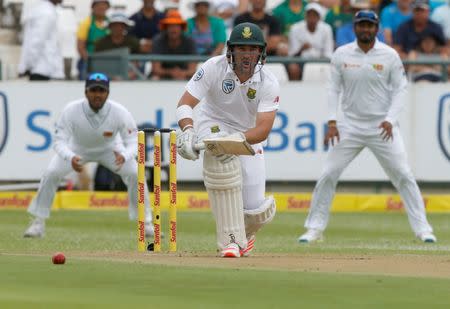 Cricket - Sri Lanka v South Africa - Second Test cricket match - Newlands Stadium, Cape Town, South Africa - 02/01/2017. South Africa's Dean Elgar plays a shot. REUTERS/Mike Hutchings