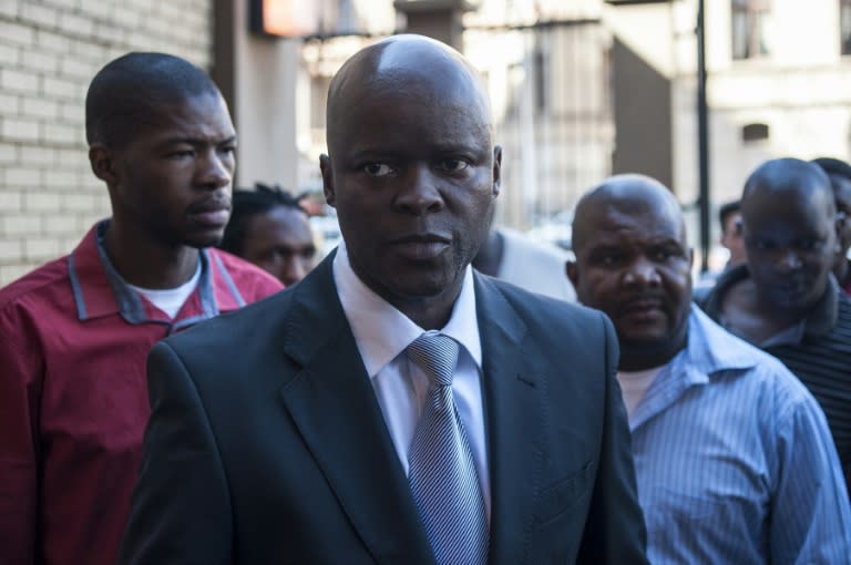 Edward Mokhoanatse, president of political party the Agency for a New Agenda (ANA), arrives at the North Gauteng High Court in Pretoria on September 2, 2015 for the Springboks case