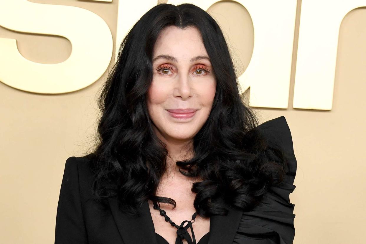 <p>Jon Kopaloff/Getty </p> Cher in Los Angeles in September 2022