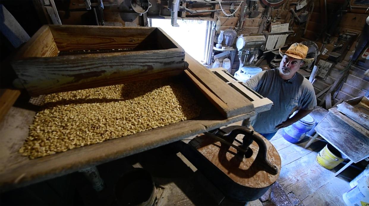 Corn is ground at Sciple's Mill in Dekalb just as it was done almost 250 years ago.