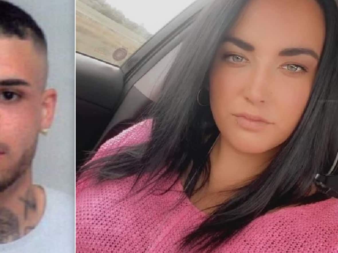 RCMP are looking for Shaquille MacFarlane, left, and Breanna Lee Hudson. MacFarlane is wanted on a Canada-wide warrant. (RCMP handout - image credit)