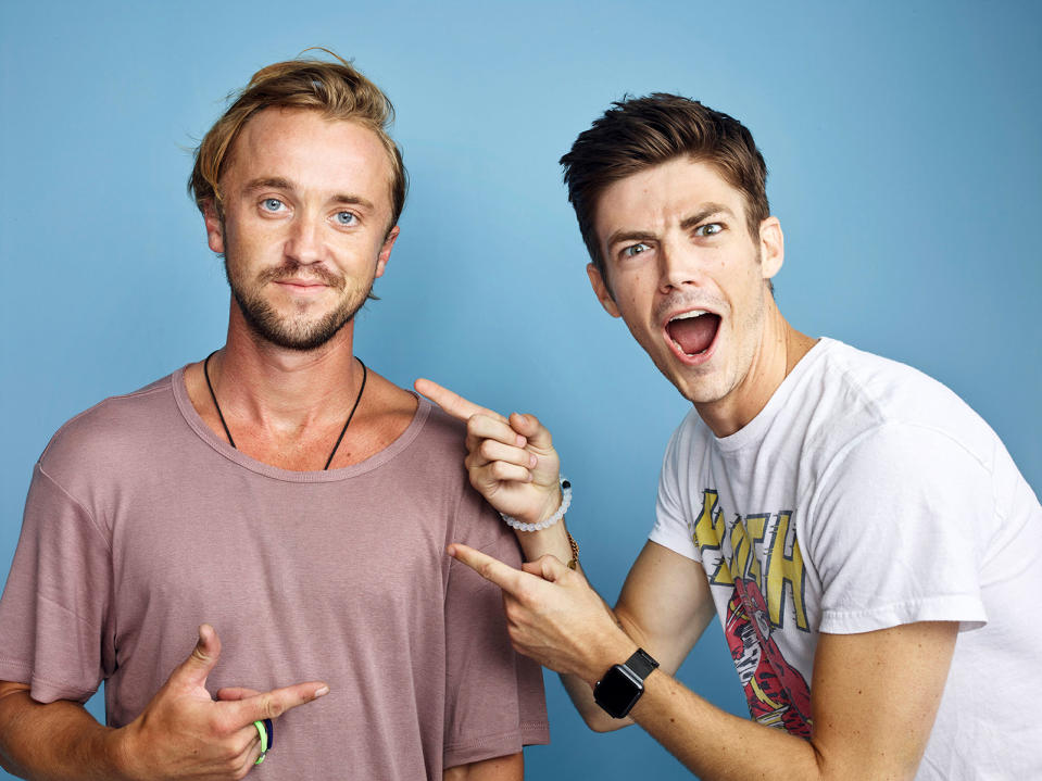 Tom Felton and Grant Gustin