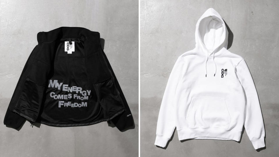 Two styles from the The North Face x CDG by Comme des Garçons collaboration