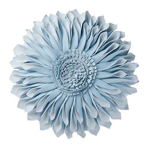JWH Handmade 3D Flowers Accent Pillow Round Sunflower Cushion Decorative Pillowcase with Pillow Insert Home Sofa Bed Living Room Decor Gift 12 Inch / 30 cm Solid Suede Sky Blue (Amazon / Amazon)