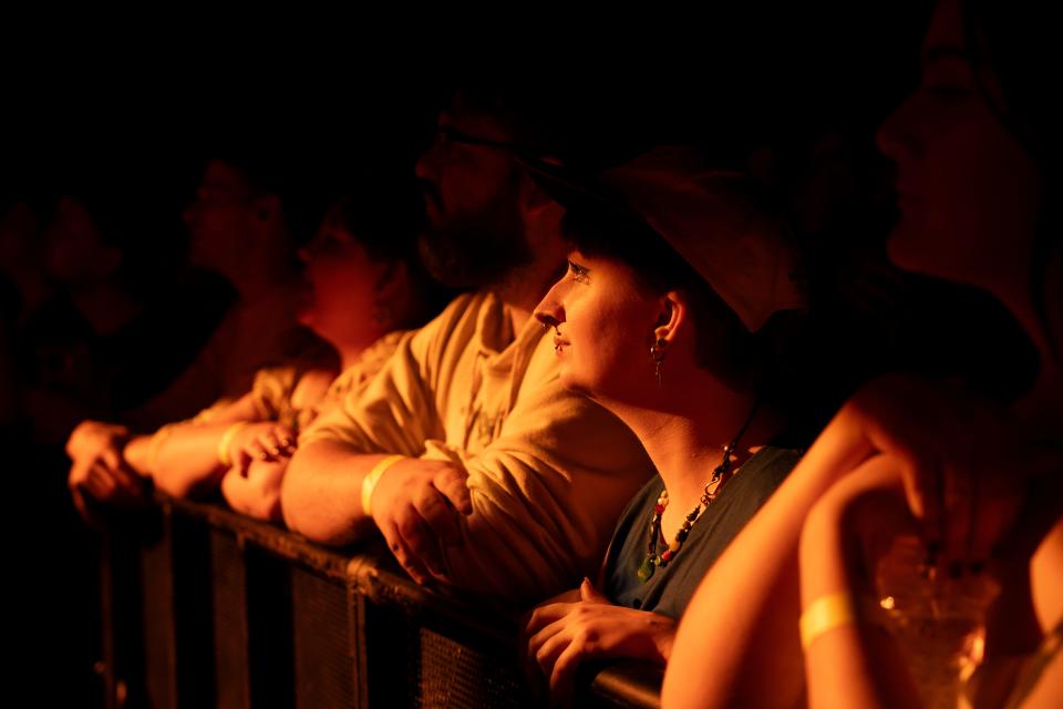 Fans take in the performance by Death Cab for Cutie at Bridgestone Arena Monday night.