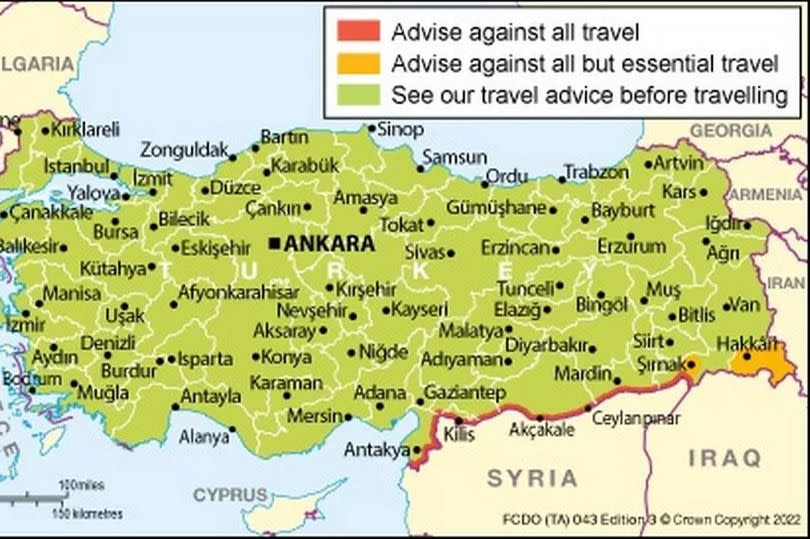 The Foreign Office's latest travel guidance for Turkey