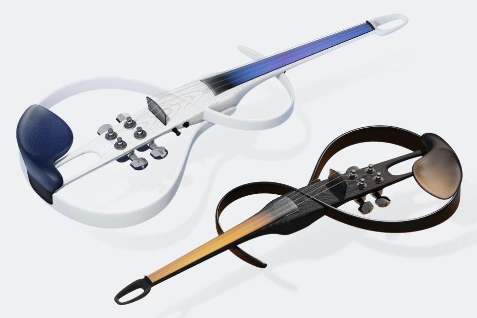 An electric violin designed by Rochester Institute of Technology graduate student Jayden Zhou. Jayden Zhou, <a href="http://creativecommons.org/licenses/by-sa/4.0/" rel="nofollow noopener" target="_blank" data-ylk="slk:CC BY-SA;elm:context_link;itc:0;sec:content-canvas" class="link ">CC BY-SA</a>