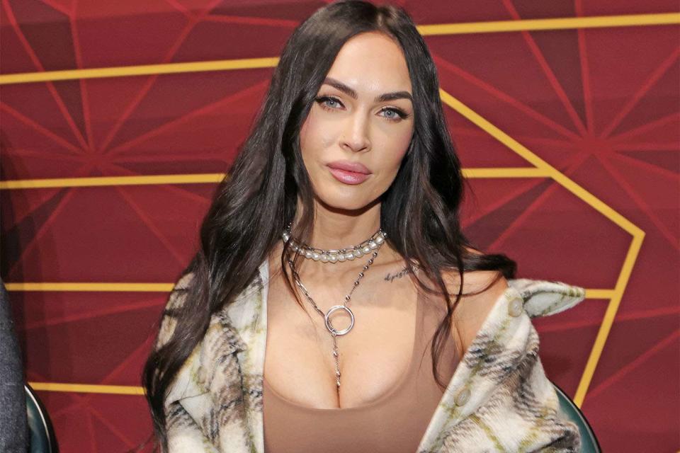 CLEVELAND, OH - FEBRUARY 18: Megan Fox poses for a photo during the Ruffles NBA All-Star Celebrity Game as part of 2022 NBA All Star Weekend on February 18, 2022 at Wolstein Center in Cleveland, Ohio. NOTE TO USER: User expressly acknowledges and agrees that, by downloading and/or using this Photograph, user is consenting to the terms and conditions of the Getty Images License Agreement. Mandatory Copyright Notice: Copyright 2022 NBAE (Photo by Jim Poorten/NBAE via Getty Images)