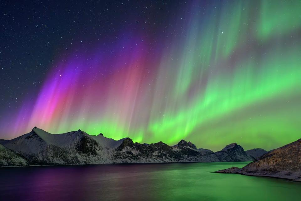 <p>Getty</p> Northern lights in Norway