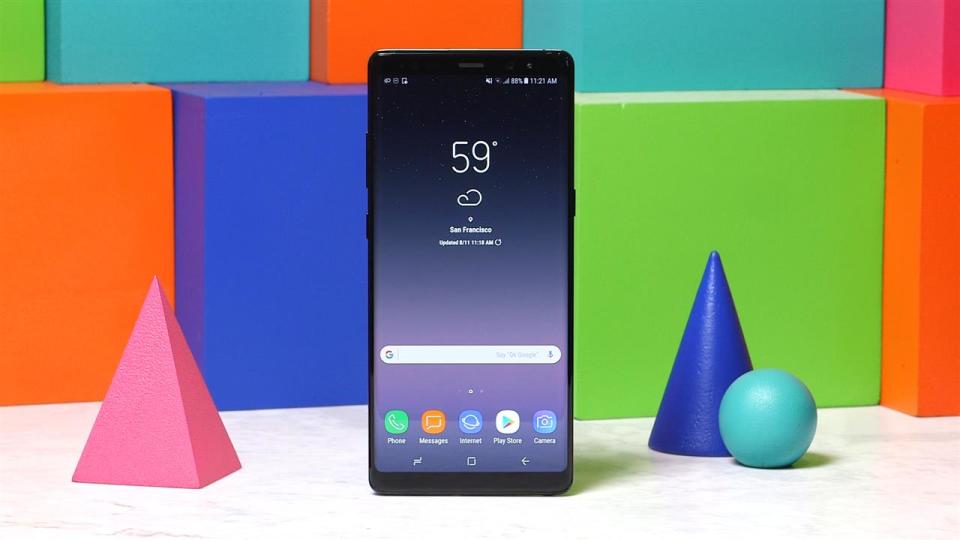 <p><strong>No. 2:</strong> Samsung Galaxy Note 8<br><strong>Price:</strong> $1,300<br>The newest model in Samsung’s larger device line-up and the successor to the infamous Note 7 comes in at second in our rankings. While the device carries a substantial cost directly from the South Korean company, it can be had for about $500 on a contract from <a rel="nofollow noopener" href="https://mobilesyrup.com/2017/08/23/samsung-galaxy-note-8-canada-pricing-availability/" target="_blank" data-ylk="slk:many major mobile carriers.;elm:context_link;itc:0;sec:content-canvas" class="link ">many major mobile carriers.</a><br>(Emily Prapuolenis/The Wall Street Journal) </p>