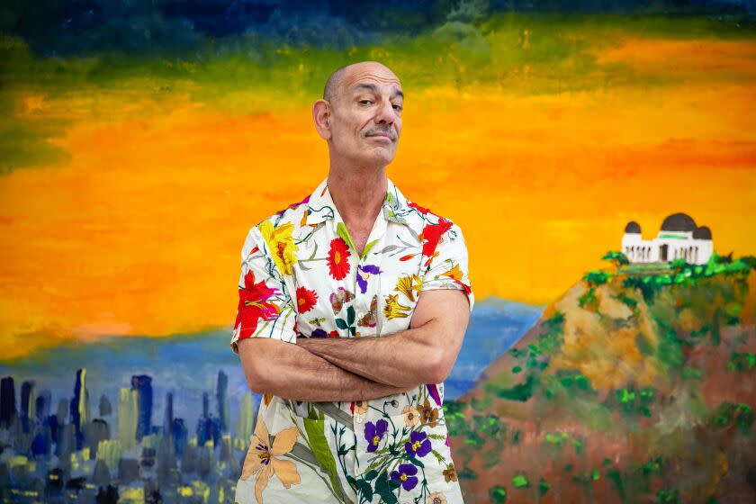 Los Angeles, CA - July 12: The artist Tabboo! poses for portrait at Karma Gallery where he will have his first solo show later this month on Wednesday, July 12, 2023 in Los Angeles, CA. (Jason Armond / Los Angeles Times)