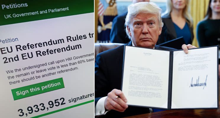 More than a million people have signed the petition against Trump's state visit