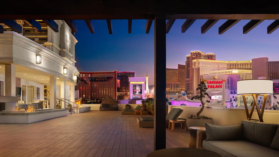 The Nobu Sky Villa Patio at the Nobu Hotel within Caesars Palace in Las Vegas.