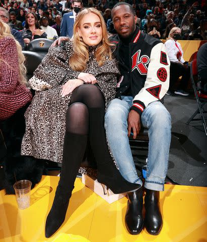 Nathaniel S. Butler/NBAE via Getty Images Adele and Rich Paul