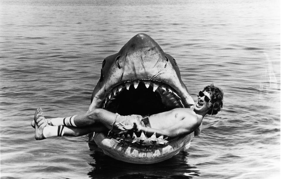 Steven Spielberg in the Mouth of Jaws (Twitter)