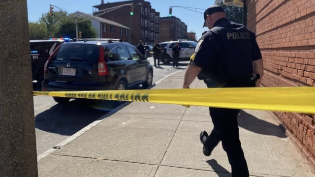Police investigate a shooting in Holyoke, Mass.