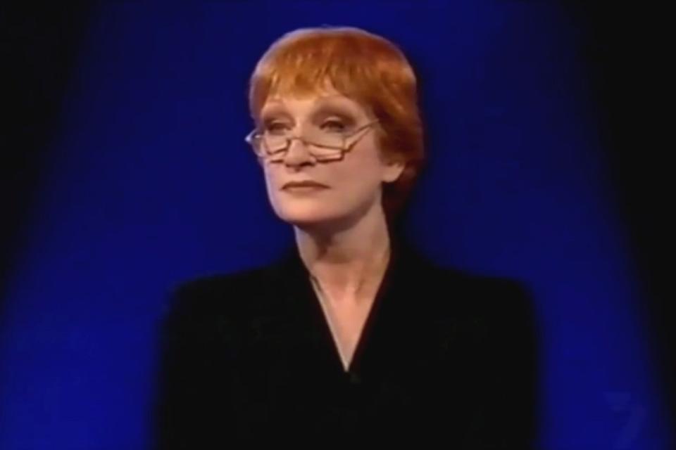 A screenshot of Cornelia Frances hosting Weakest Link Australia