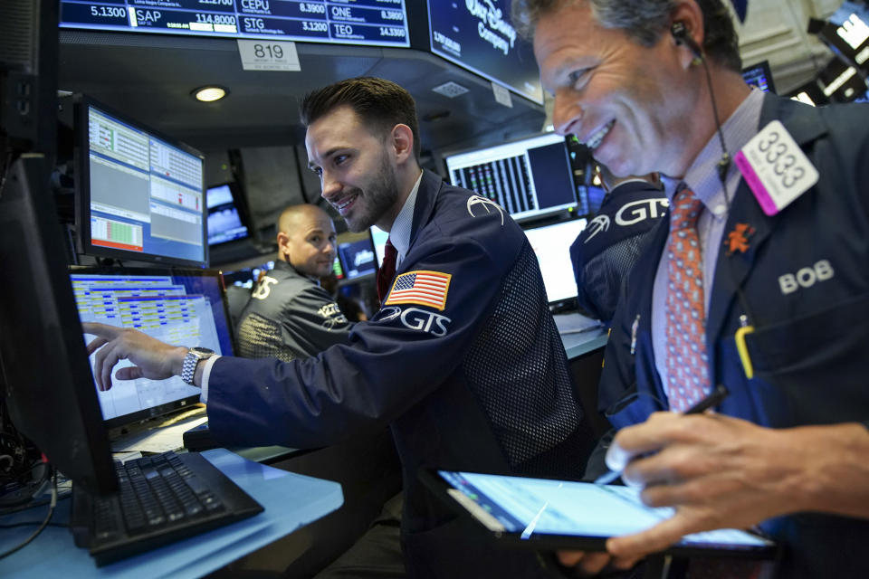 NEW YORK, NY - APRIL 24:  Traders and financial professionals work on the floor of the New York Stock Exchange (NYSE) at the opening bell, April 24, 2019 in New York City. U.S. stocks started the trading day mixed, following Tuesday's closing record highs for the S&P 500 and Nasdaq. (Photo by Drew Angerer/Getty Images)
