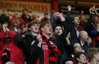 Football - AFC Bournemouth v Bolton Wanderers - Sky Bet Football League Championship - Goldsands Stadium, Dean Court - 27/4/15 Bournemouth fans celebrate Mandatory Credit: Action Images / Matthew Childs