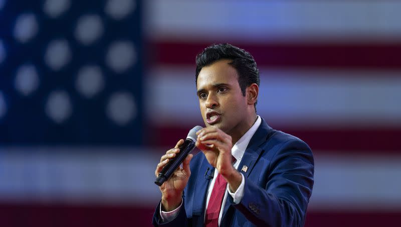 Vivek Ramaswamy speaks at the Conservative Political Action Conference, CPAC 2023, on March 3, 2023, in Oxon Hill, Md. Following the release of the early results of the Iowa caucuses, Ramaswamy suspended his 2024 campaign for president on Monday, Jan. 15, 2024.