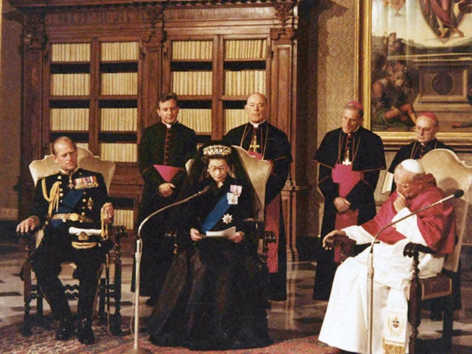 Pope John Paul II with royals