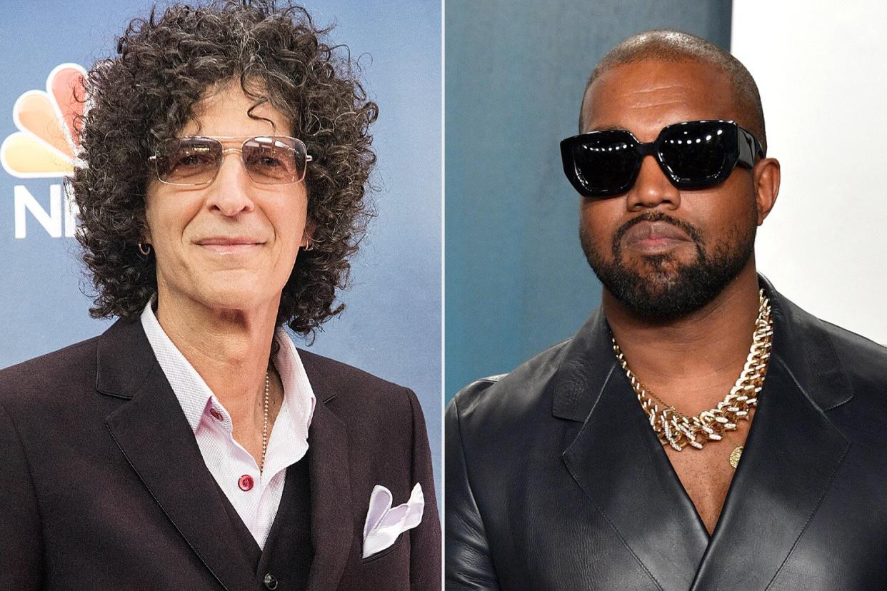 Howard Stern attends the "America's Got Talent" pre-show red carpet arrivals at Radio City Music Hall on August 11, 2015 in New York City. (Photo by Debra L Rothenberg/FilmMagic); Kanye West attends the 2020 Vanity Fair Oscar party hosted by Radhika Jones at Wallis Annenberg Center for the Performing Arts on February 09, 2020 in Beverly Hills, California. (Photo by George Pimentel/Getty Images)