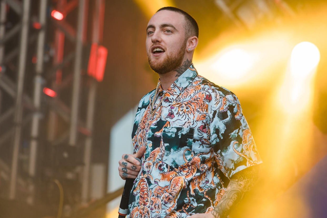 Mac Miller performing on stage during the second day of Lollapalooza Brazil Festival in Sao Paulo on March 24. (Photo: Mauricio Santana via Getty Images)