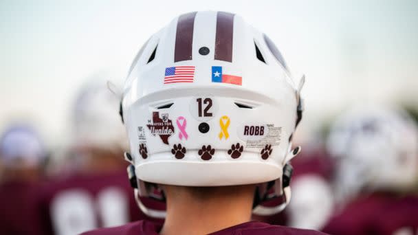 PHOTO: The Uvalde High School Coyotes played and won their first home game of the season in Uvalde, Texas, Sept. 2, 2022. (Kat Caulderwood/ABC News)