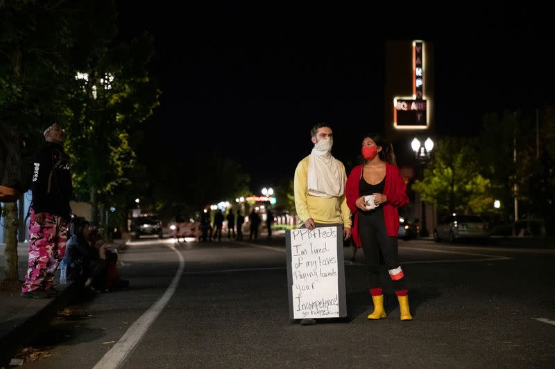 Police face off against protesters in Portland on the 101st consecutive night of protests