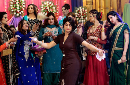 Members of the transgender community dance at Shakeela's party in Peshawar, Pakistan January 22, 2017. REUTERS/Caren Firouz