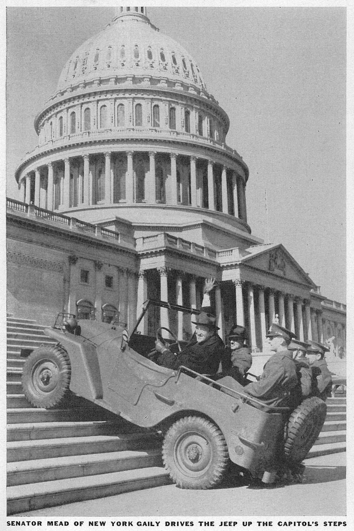 Willys Quad prototype climbing The Capitol Hill Steps, February 1941