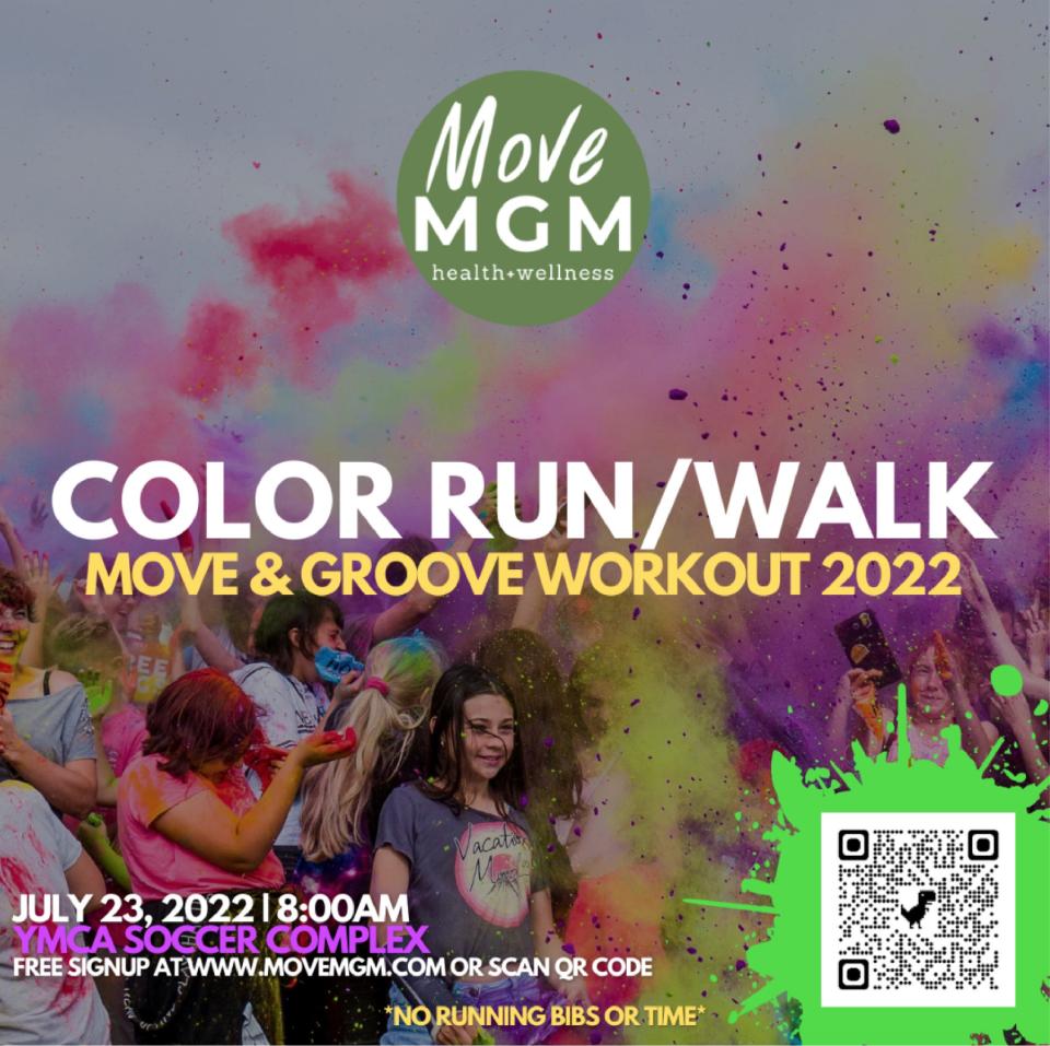 The Move MGM Color Run/Walk is Saturday at the YMCA soccer complex.