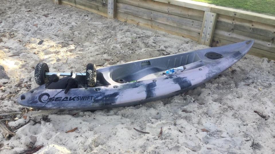 Chris Dicker’s kayak was found near a bridge without a paddle on Sunday. Source: Queensland Police