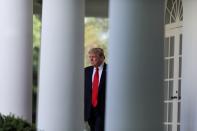U.S. President Trump holds coronavirus response news conference at the White House in Washington