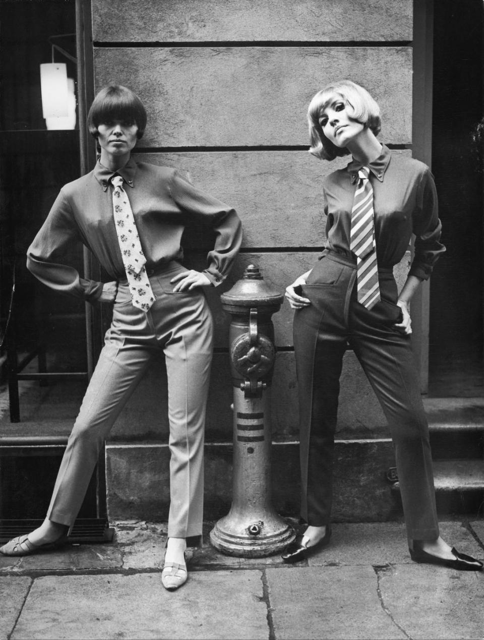 <p>The ’60s became a time for women to express themselves through clothing, which included wearing pants more regularly (an item once thought to be taboo for ladies).</p>