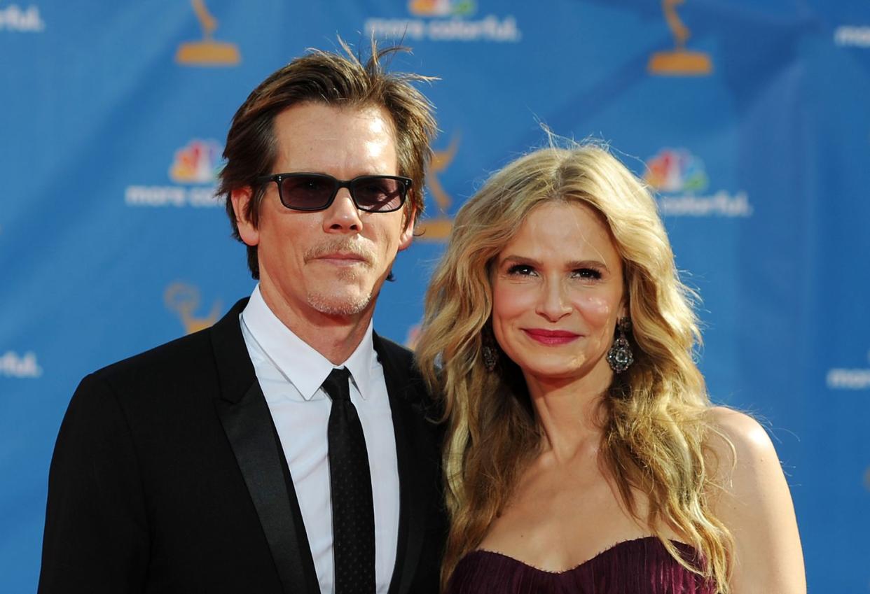 Kevin Bacon and actress Kyra Sedgwick arrive at the 62nd Annual Primetime Emmy Awards held at the Nokia Theatre L.A. Live on August 29, 2010 in Los Angeles, California