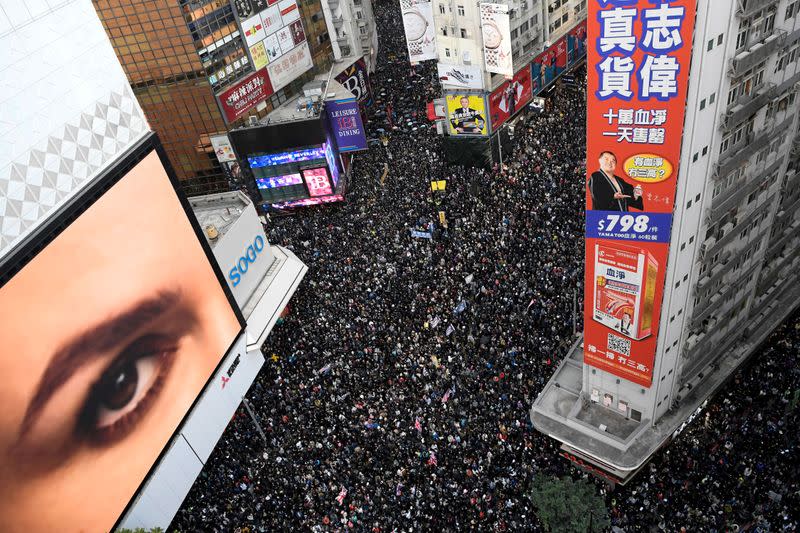 Pictures of the Year: Hong Kong protest tide turns into sea of flames