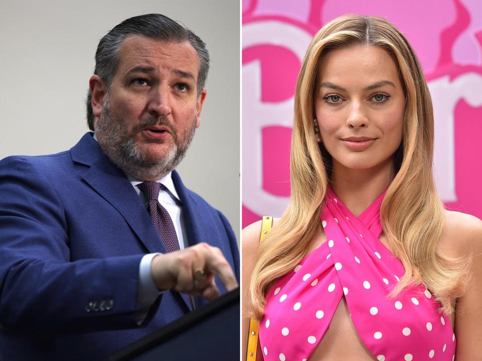 Ted Cruz and Margot Robbie (AP, Getty)