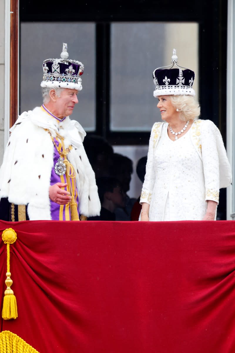 The first balcony shot of Charles and Camilla's reign