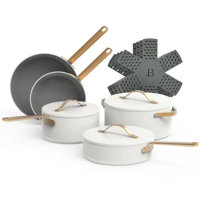 You Can Save $40 on Drew Barrymore’s Beautiful 12-Piece Cookware Set