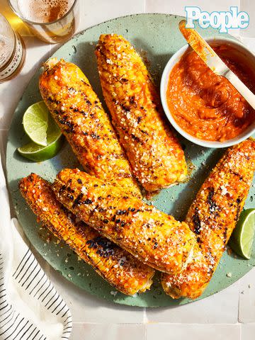 <p>Jen Causey</p> Lara Lee's Grilled Corn with Gochujang-Butter and Parmesan