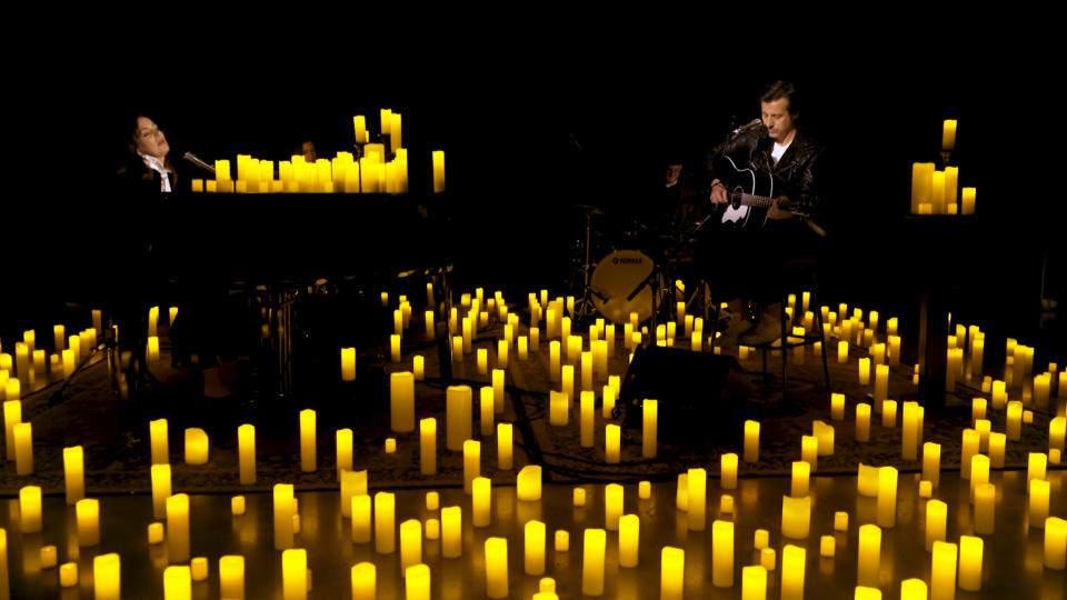 Chantal Kreviazuk and her husband, Raine Maida, perform as 