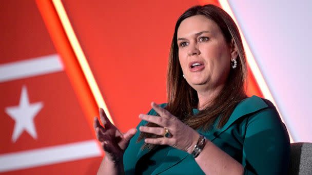 PHOTO: FILE - Arkansas Gov. Huckabee Sanders speaks during a conference, Nov. 16, 2022, in Orlando, Fla. (Phelan M. Ebenhack/AP,FILE)