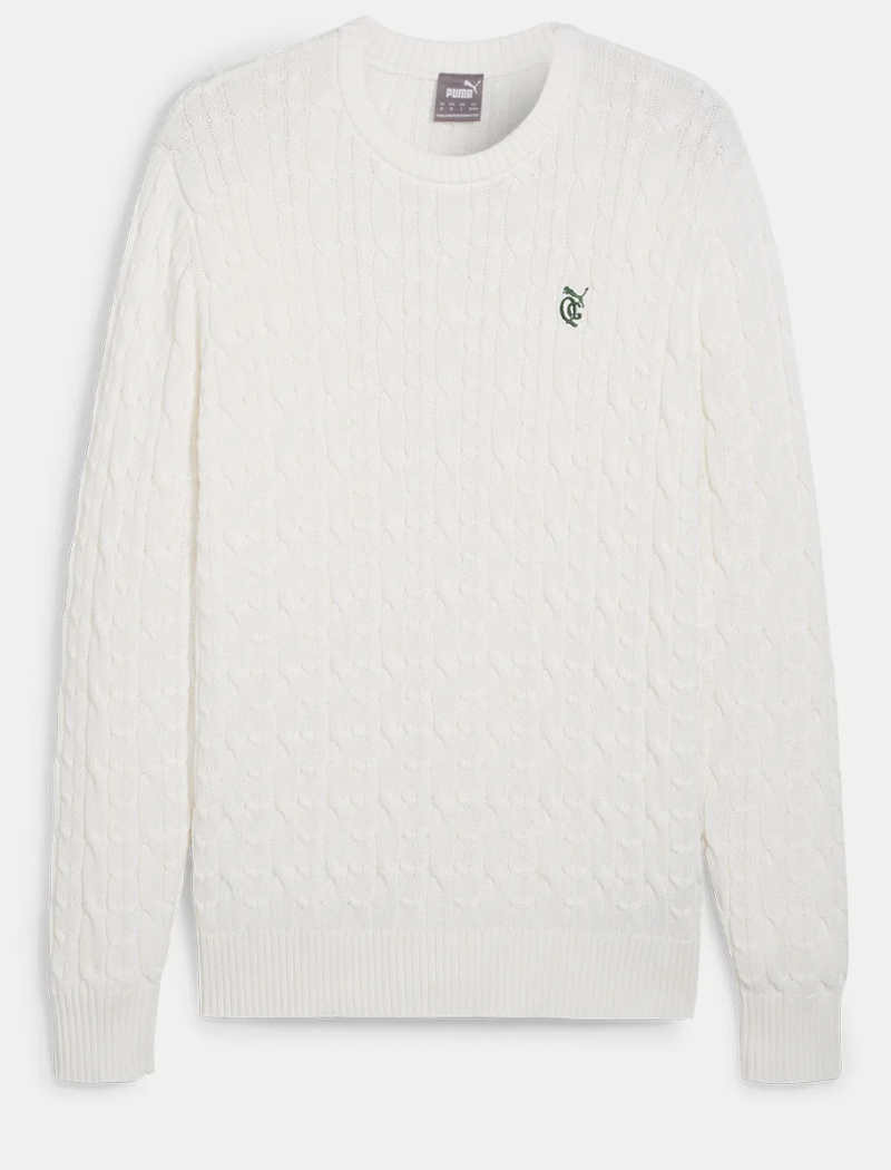 <p><a href="https://www.quietgolfclub.com/collections/proshop/products/puma-x-qgc-cable-knit-sweater-warm-white" rel="nofollow noopener" target="_blank" data-ylk="slk:Shop Now;elm:context_link;itc:0;sec:content-canvas" class="link ">Shop Now</a></p><p>Cable Knit Sweater</p><p>quietgolfclub.com</p><p>$160.00</p>