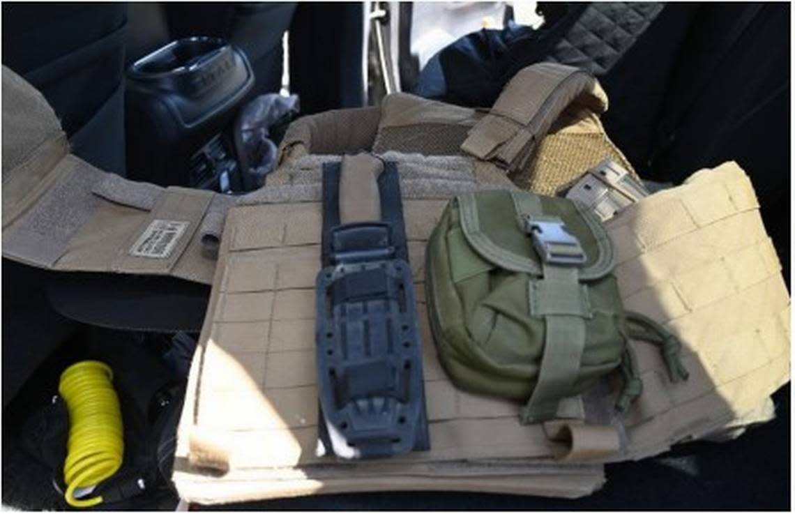 A ballistic vest and other gear “suggesting he wanted to impersonate a police officer” was found in Ehrlin’s vehicle, according to a sentencing memorandum.