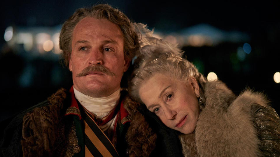 Jason Clarke and Helen Mirren are lovers in Sky Atlantic's new historical series 'Catherine the Great'. (Credit: Sky Atlantic)