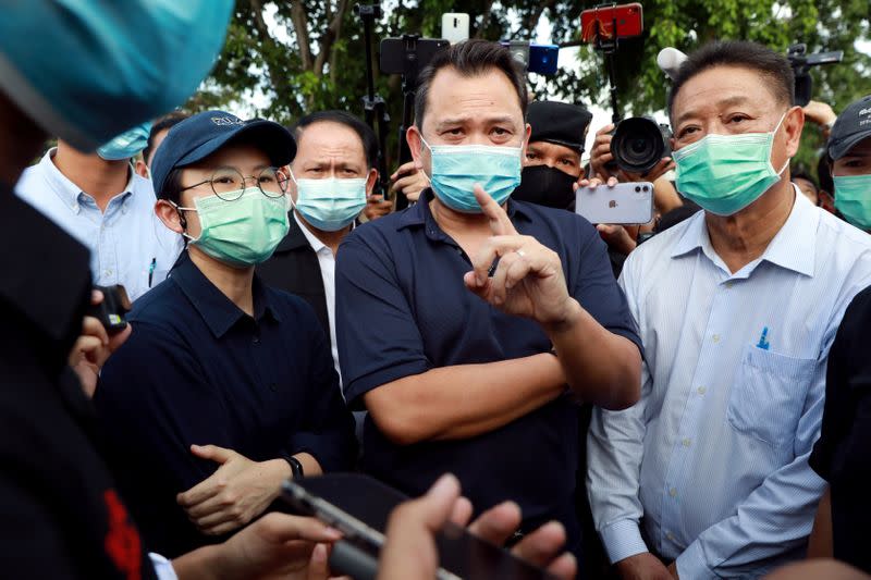 FILE PHOTO: Anti-government protesters and students attend a demonstration in Bangkok